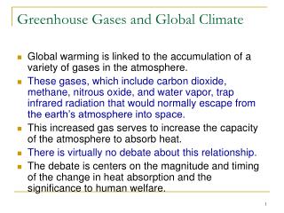 Greenhouse Gases and Global Climate