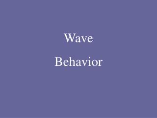 Wave Behavior