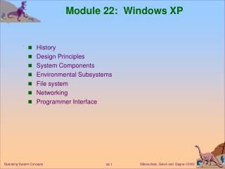 Module 22: Windows XP
