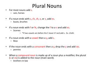 PPT - Plural Nouns PowerPoint Presentation, free download - ID:2367253