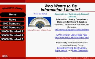 Who Wants to Be Information Literate?