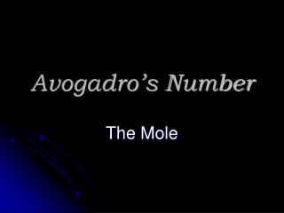 Avogadro’s Number