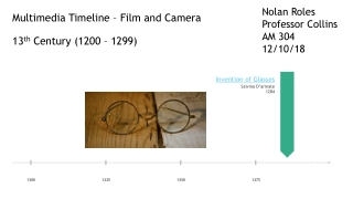 Multimedia Timeline – Film and Camera 13 th Century (1200 – 1299)