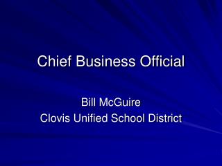 Chief Business Official