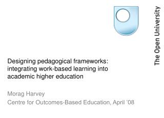 Designing pedagogical frameworks: integrating work-based learning into academic higher education
