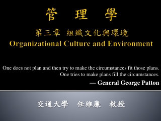 管 理 學 第三章 組織文化與 環境 Organizational Culture and Environment