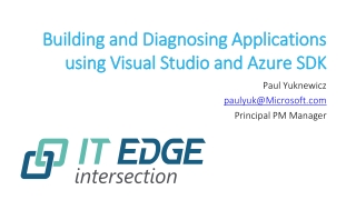 Building and Diagnosing Applications using Visual Studio and Azure SDK