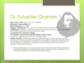 Dr. Sylvester Graham 1