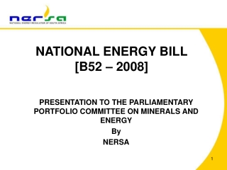 NATIONAL ENERGY BILL [B52 – 2008]