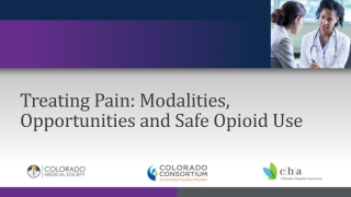 Treating Pain: Modalities, Opportunities and Safe Opioid Use