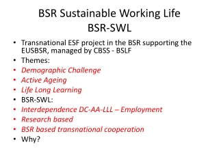 BSR Sustainable Working Life BSR-SWL
