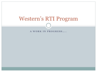 Western’s RTI Program