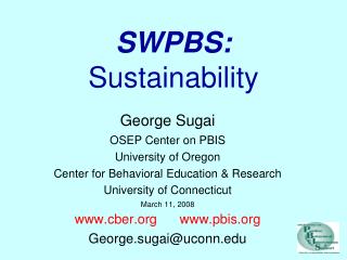 SWPBS: Sustainability