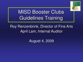 MISD Booster Clubs Guidelines Training