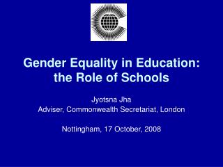 Gender Equality in Education: the Role of Schools
