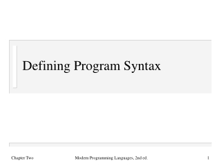Defining Program Syntax