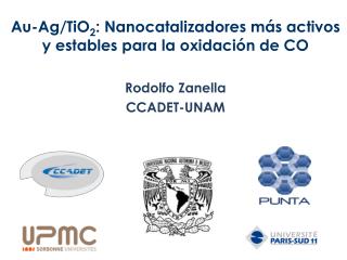 Au-Ag/TiO 2 : Nanocatalizadores más activos y estables para la oxidación de CO Rodolfo Zanella