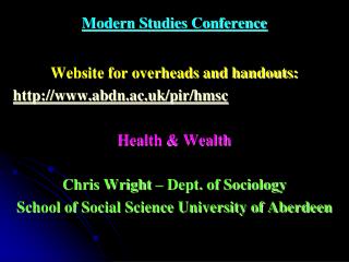 Modern Studies Conference
