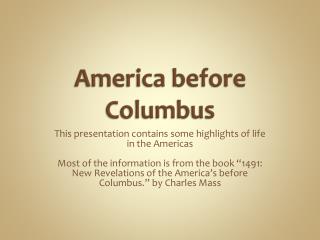 America before Columbus