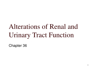 Alterations of Renal and Urinary Tract Function