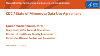 CDC / State of Minnesota Data Use Agreement