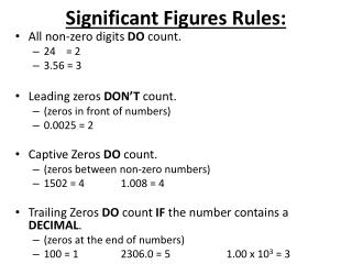 significant rules figures zeros digits zero leading count presentation ppt powerpoint slideserve