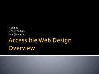 Accessible Web Design Overview