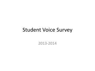 Student Voice Survey