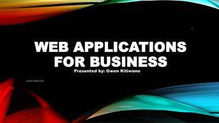 WEB APPLICATIONS FOR BUSINESS