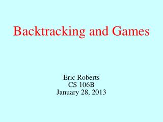 Backtracking and Games