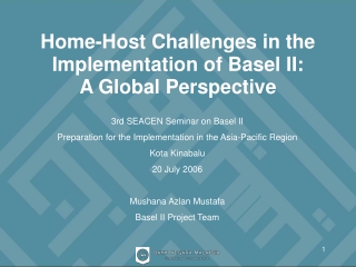 Home-Host Challenges in the Implementation of Basel II: A Global Perspective