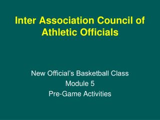 Inter Association Council of Athletic Officials