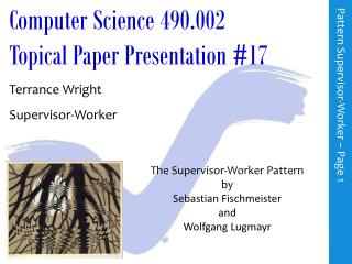 Computer Science 490.002 Topical Paper Presentation # 17
