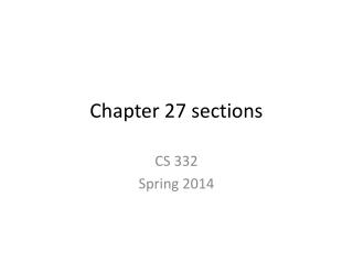 Chapter 27 sections