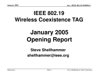 IEEE 802.19 Wireless Coexistence TAG