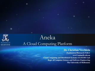 Aneka A Cloud Computing Platform