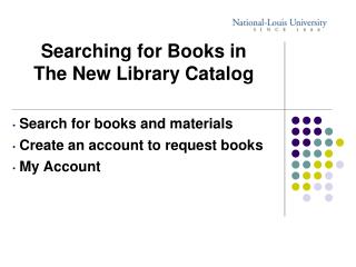 Searching for Books in The New Library Catalog