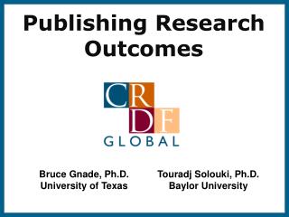 Publishing Research Outcomes