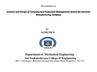 By ACHUTH N Department of Mechanical Engineering