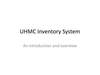 UHMC Inventory System