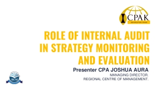 ROLE OF INTERNAL AUDIT IN STRATEGY MONITORING AND EVALUATION