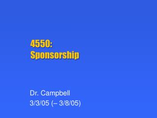 4550: Sponsorship