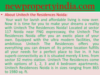 Unitech-117 Noida: Noida Residences Projects : Unitech noida