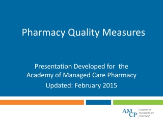 Pharmacy Quality Measures