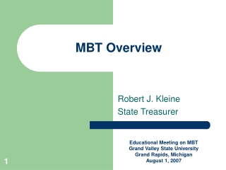 MBT Overview