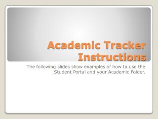 Academic Tracker Instructions