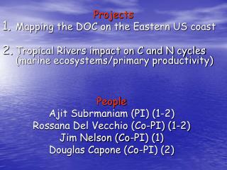 Projects Mapping the DOC on the Eastern US coast