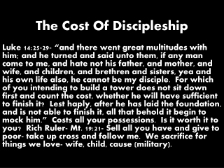 The Cost Of Discipleship