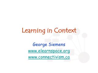 Learning in Context