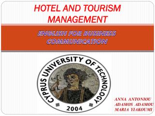 HOTEL AND TOURISM MANAGEMENT